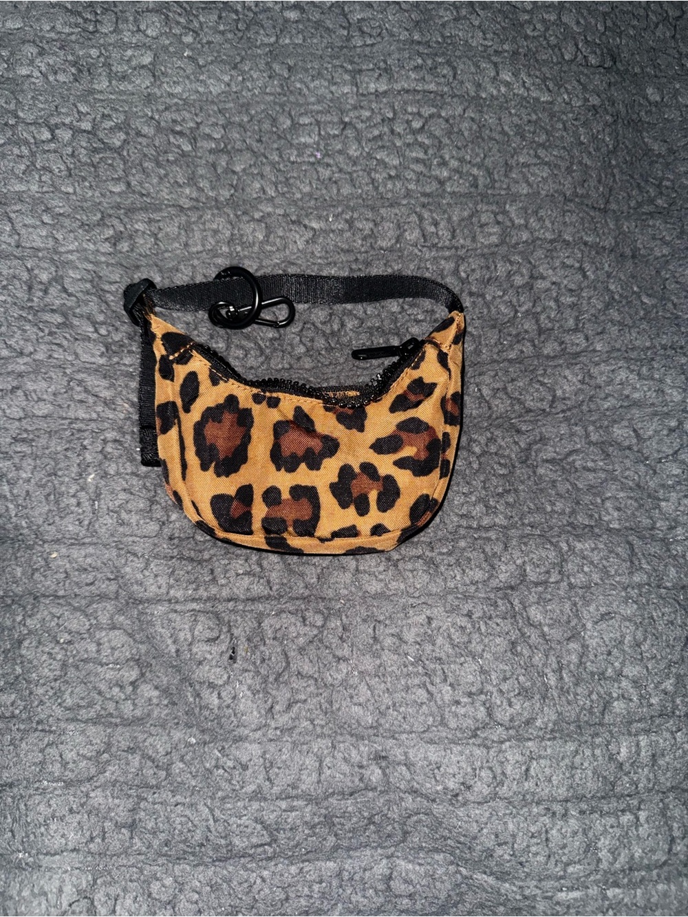BAGGU Leopard Print Key & Card Holder - Tan & Black
